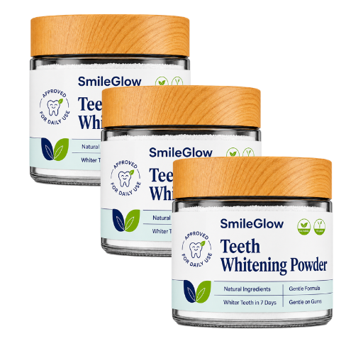 SmileGlow | Delivers 96% Whiter Teeth In 7 Days With Triple-Action Formula